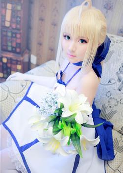 Fate/stay night Saber Lily 白礼服cosplay写真