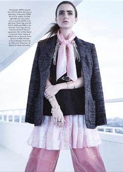 英国美女莉莉柯林斯高级感杂志封面时尚图片