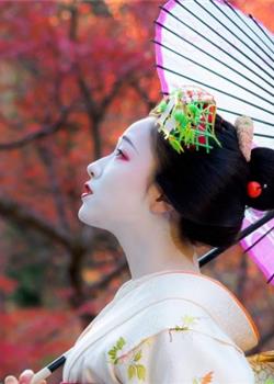 日本美女艺伎户外精致优雅妆容唯美小清新写真图片