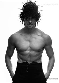 时尚海胆头帅哥个性欧美肌肉男新颖发型写真照片
